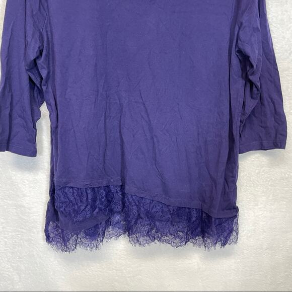 Lane‎ Bryant Purple Short Sleeve Scoop Neck Top Size 14/16 - Picture 3 of 9